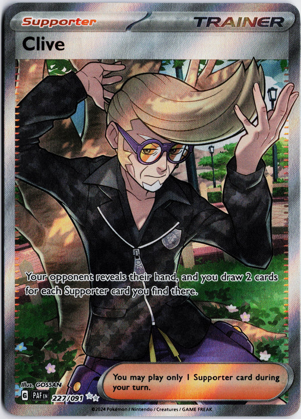 Carta Pokémon Clive · Paldean Fates #227/091 (NM) — pieza única en Moon's Collectibles México