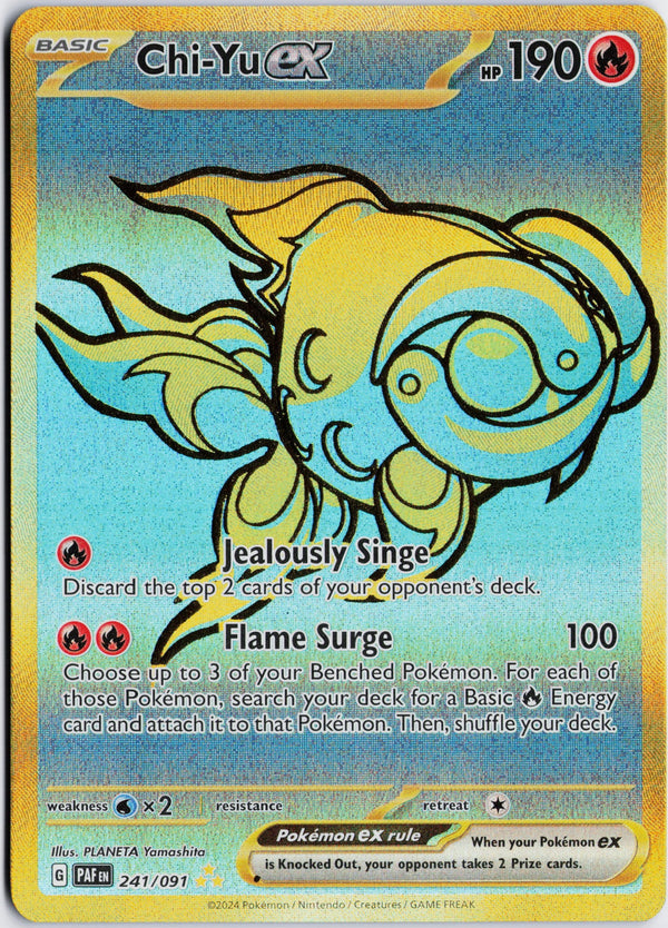 Carta Pokémon Chi-Yu ex · Paldean Fates #241/091 (LP) — pieza única en Moon's Collectibles México