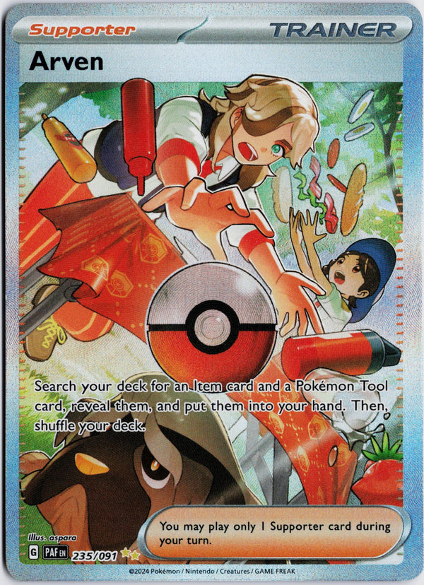 Carta Pokémon Arven · Paldean Fates #235/091 (NM) — pieza única en Moon's Collectibles México