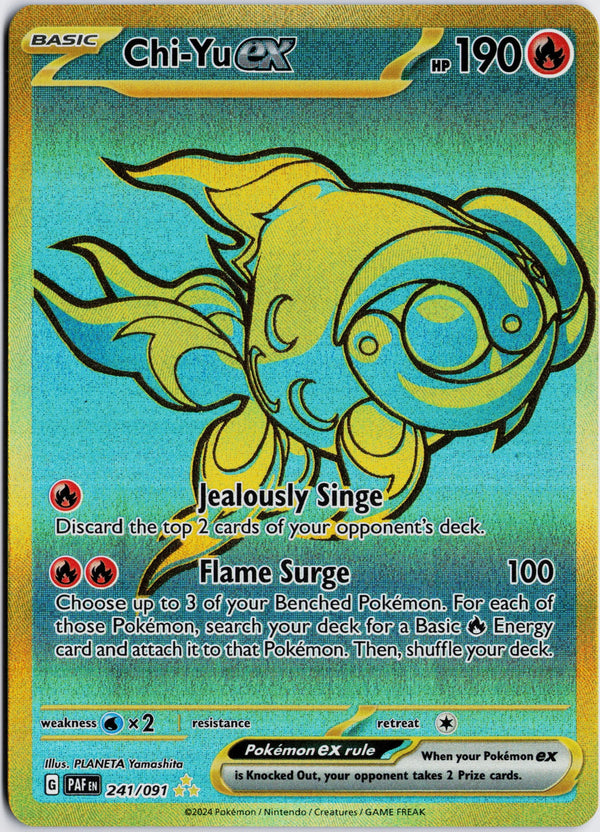 Carta Pokémon Chi-Yu ex · Paldean Fates #241/091 (NM) — pieza única en Moon's Collectibles México
