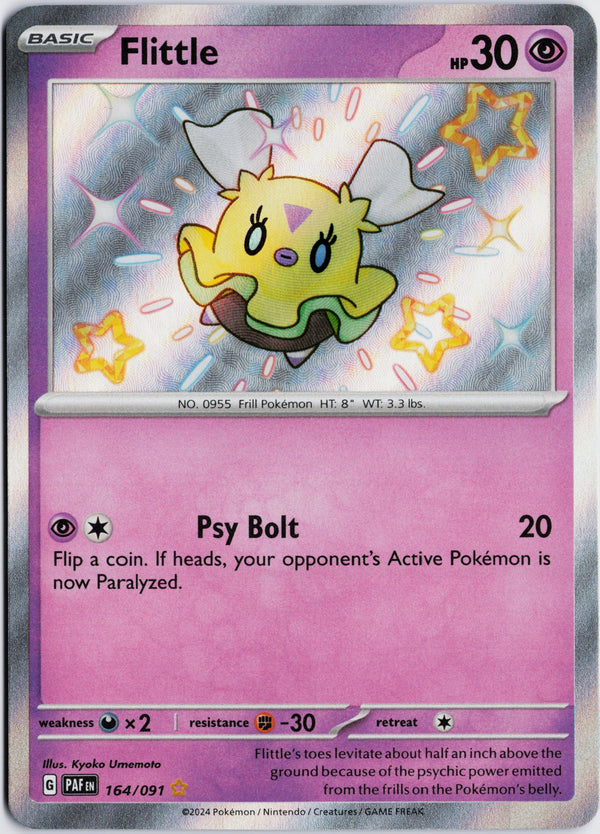 Carta Pokémon Flittle · Paldean Fates #164/091 (NM) — pieza única en Moon's Collectibles México