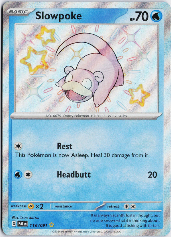 Carta Pokémon Slowpoke · Paldean Fates #116/091 (NM) — pieza única en Moon's Collectibles México