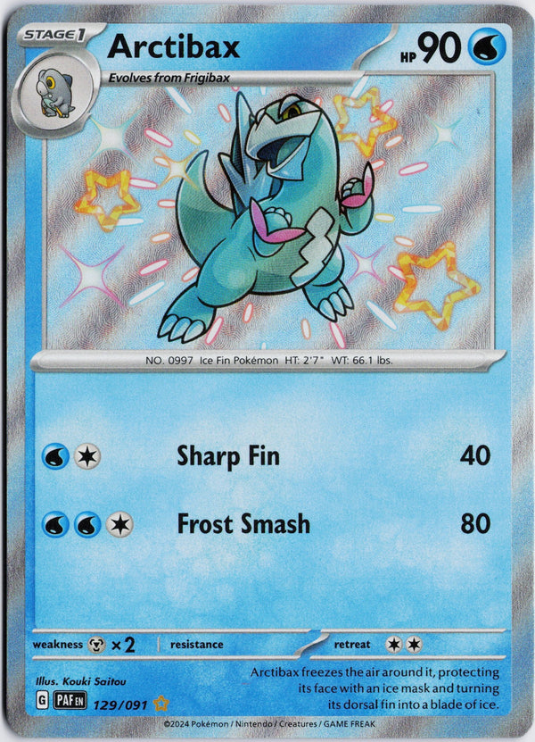 Carta Pokémon Arctibax · Paldean Fates #129/091 (NM) — pieza única en Moon's Collectibles México