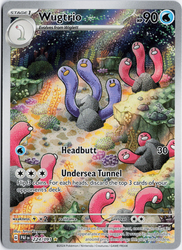 Carta Pokémon Wugtrio · Paldean Fates #224/091 (NM) — pieza única en Moon's Collectibles México