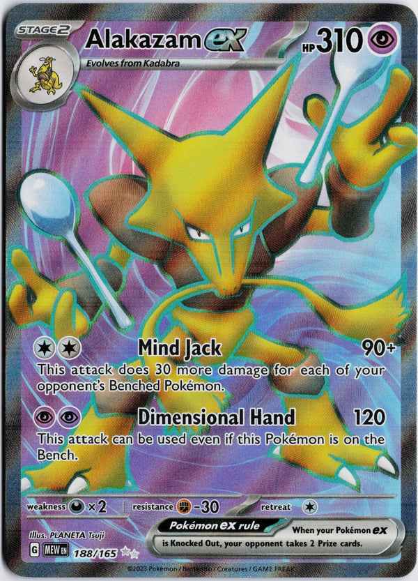 Carta Pokémon Alakazam ex · 151 #188/165 (NM) — pieza única en Moon's Collectibles México