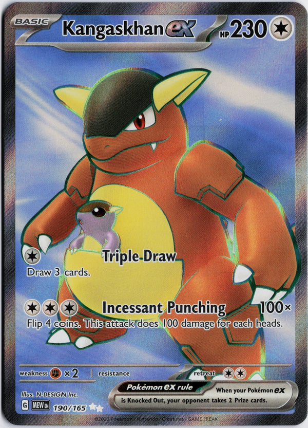 Carta Pokémon Kangaskhan ex · 151 #190/165 (NM) — pieza única en Moon's Collectibles México