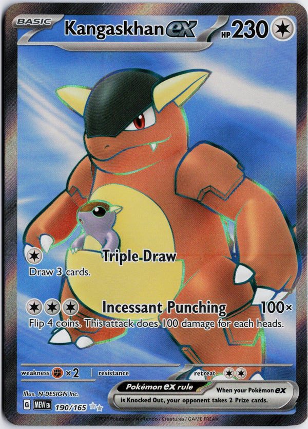 Carta Pokémon Kangaskhan ex · 151 #190/165 (NM) — pieza única en Moon's Collectibles México