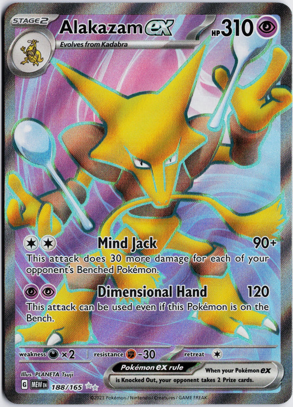 Carta Pokémon Alakazam ex · 151 #188/165 (NM) — pieza única en Moon's Collectibles México