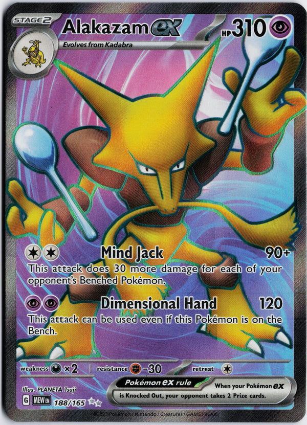 Carta Pokémon Alakazam ex · 151 #188/165 (LP) — pieza única en Moon's Collectibles México