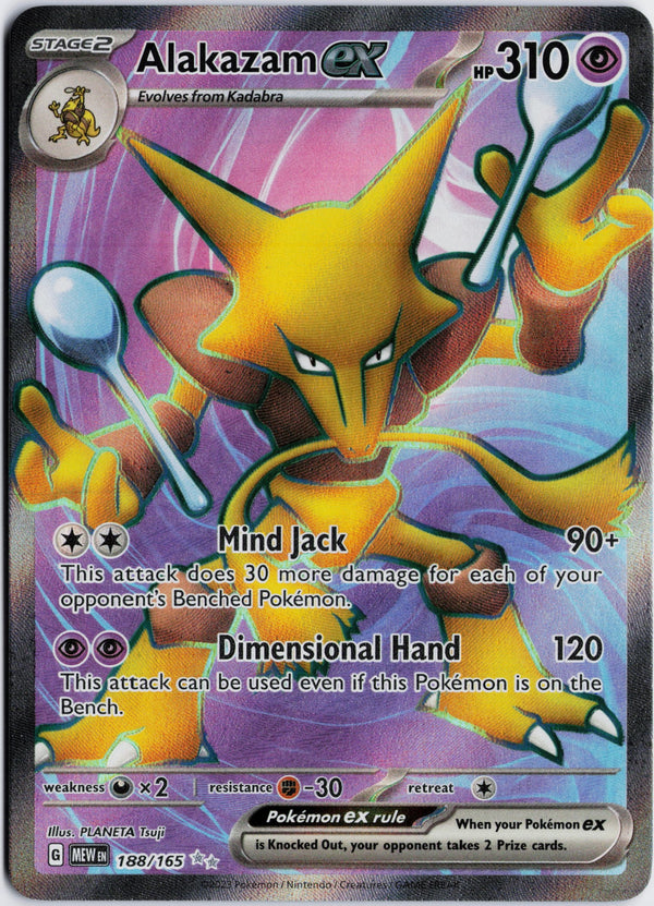 Carta Pokémon Alakazam ex · 151 #188/165 (NM) — pieza única en Moon's Collectibles México