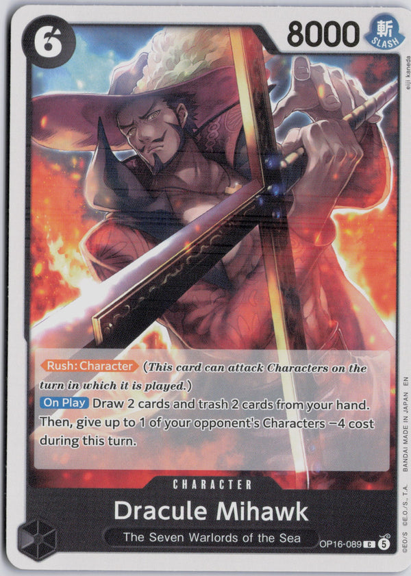 Carta Pokémon Dracule Mihawk · The Time Of Battle #OP16-089 (NM) — pieza única en Moon's Collectibles México