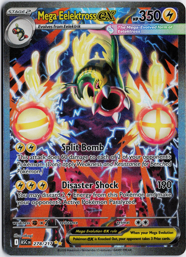 Carta Pokémon Mega Eelektross ex · Ascended Heroes #278/217 (NM) — pieza única en Moon's Collectibles México