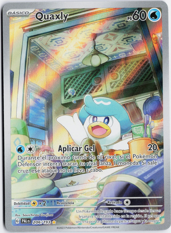 Carta Pokémon Quaxly · Paldea Evolved #206/193 (NM) — pieza única en Moon's Collectibles México