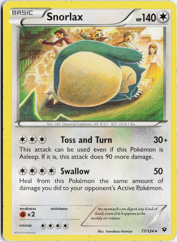 Carta Pokémon Snorlax · Fates Collide #77/124 (HP) — pieza única en Moon's Collectibles México