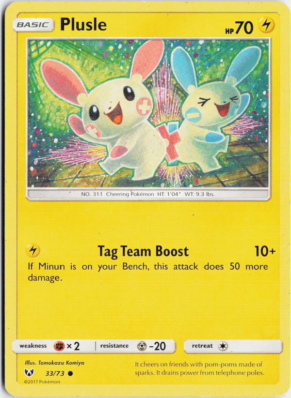 Carta Pokémon Plusle · Shining Legends #33/73 (HP) — pieza única en Moon's Collectibles México
