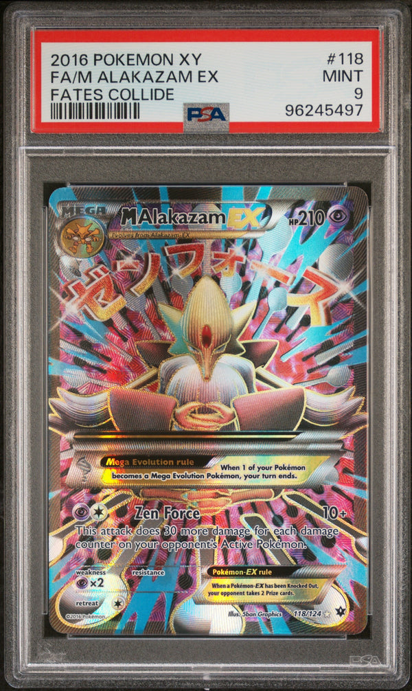 Carta Pokémon M Alakazam-EX · Fates Collide #118/124 (PSA 9) — pieza única en Moon's Collectibles México