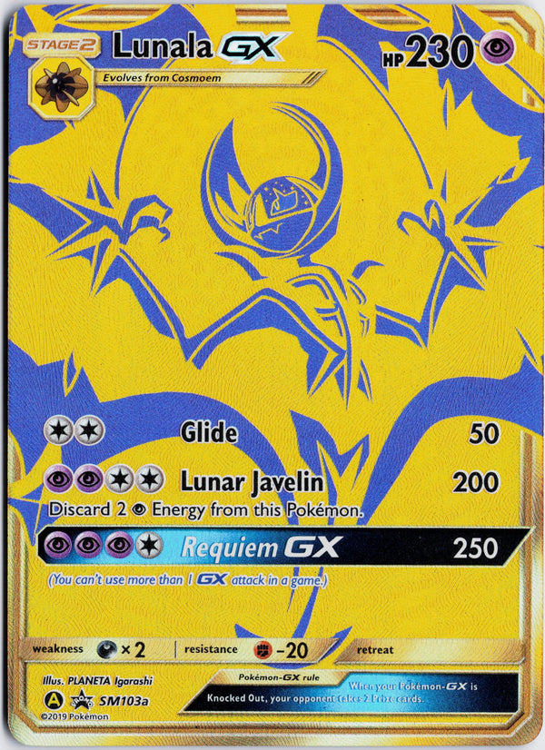 Carta Pokémon Lunala-GX · SM Black Star Promos #SM103a (NM) — pieza única en Moon's Collectibles México