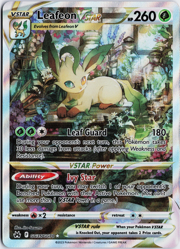 Carta Pokémon Leafeon VSTAR · Crown Zenith Galarian Gallery #GG35/GG70 (NM) — pieza única en Moon's Collectibles México