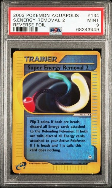 Carta Pokémon Super Energy Removal 2 · Aquapolis #134/147 (PSA 9) — pieza única en Moon's Collectibles México
