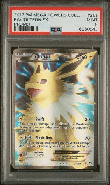 Carta Pokémon Jolteon-EX · Generations #28a/83 (PSA 9) — pieza única en Moon's Collectibles México