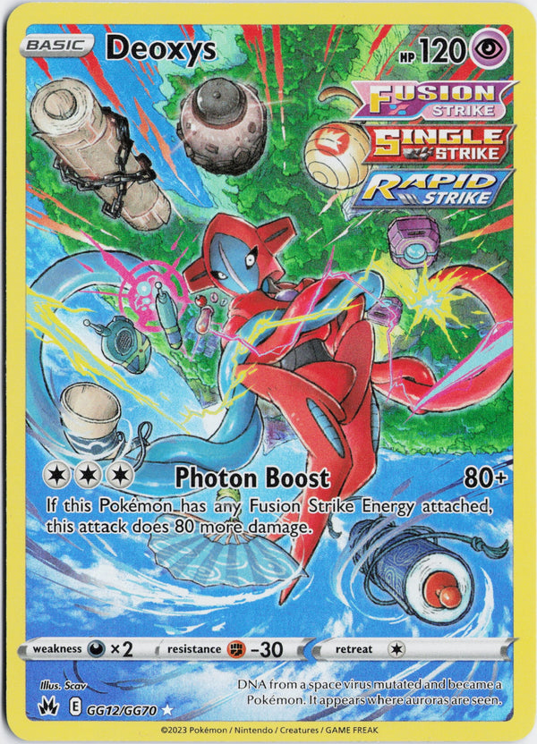 Carta Pokémon Deoxys · Crown Zenith Galarian Gallery #GG12/GG70 (NM) — pieza única en Moon's Collectibles México