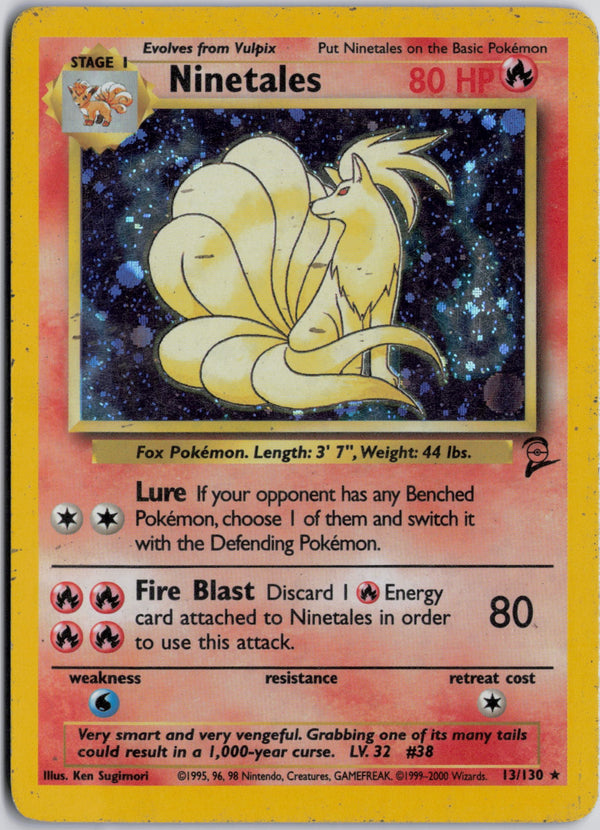 Carta Pokémon Ninetales · Base Set 2 #13/130 (MP) — pieza única en Moon's Collectibles México
