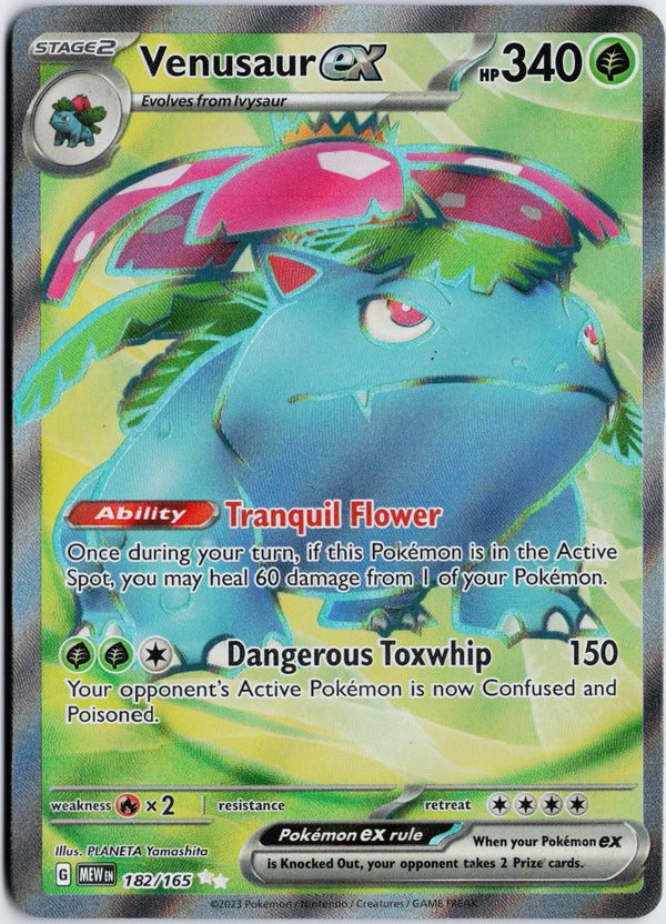 Carta Pokémon Venusaur ex · 151 #182/165 (LP) — pieza única en Moon's Collectibles México