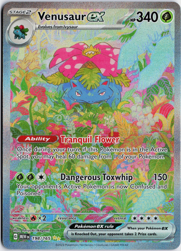 Carta Pokémon Venusaur ex · 151 #198/165 (NM) — pieza única en Moon's Collectibles México