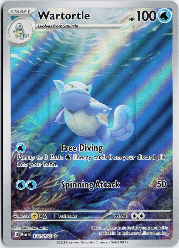 Carta Pokémon Wartortle · 151 #171/165 (NM) — pieza única en Moon's Collectibles México