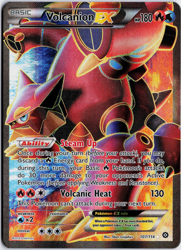 Carta Pokémon Volcanion-EX · Steam Siege #107/114 (MP) — pieza única en Moon's Collectibles México