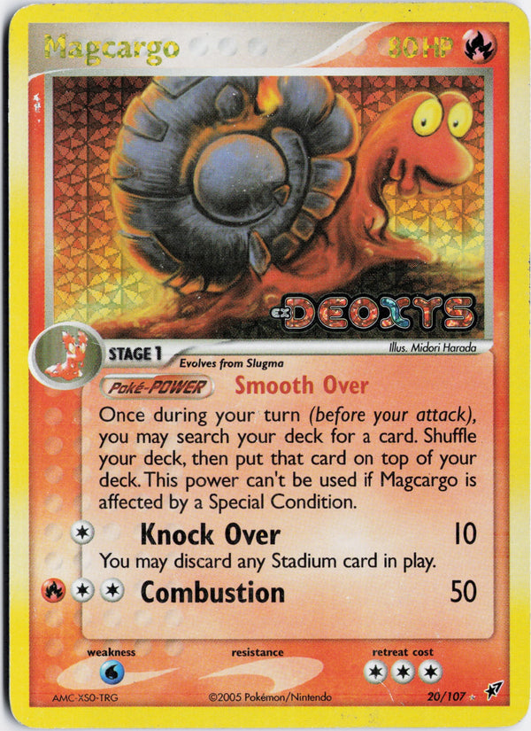 Carta Pokémon Magcargo · Deoxys #20/107 (LP) — pieza única en Moon's Collectibles México