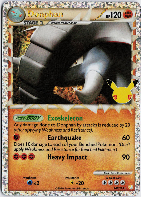 Carta Pokémon Donphan · Celebrations: Classic Collection #107 (NM) — pieza única en Moon's Collectibles México