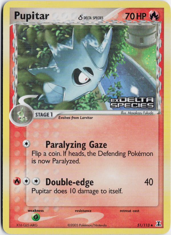 Carta Pokémon Pupitar δ · Delta Species #51/113 (NM) — pieza única en Moon's Collectibles México