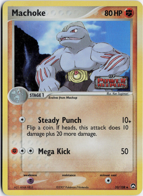 Carta Pokémon Machoke · Power Keepers #33/108 (LP) — pieza única en Moon's Collectibles México