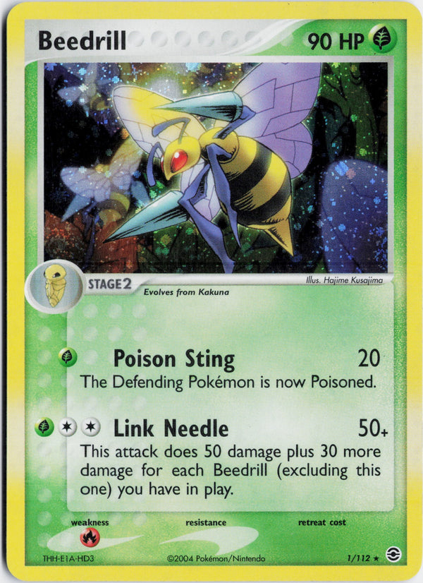 Carta Pokémon Beedrill · FireRed & LeafGreen #1/112 (NM) — pieza única en Moon's Collectibles México