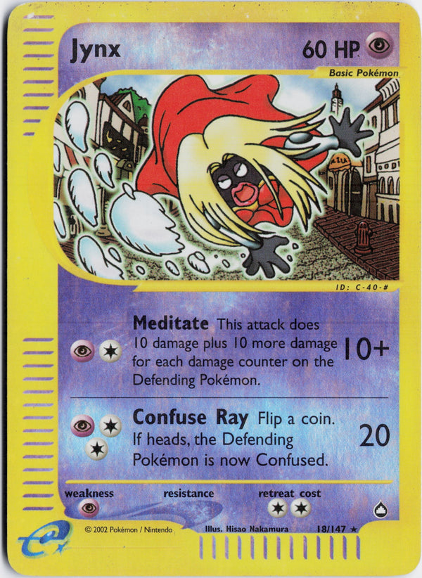 Carta Pokémon Jynx · Aquapolis #18/147 (HP) — pieza única en Moon's Collectibles México