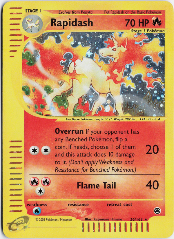 Carta Pokémon Rapidash · Expedition Base Set #26/165 (HP) — pieza única en Moon's Collectibles México