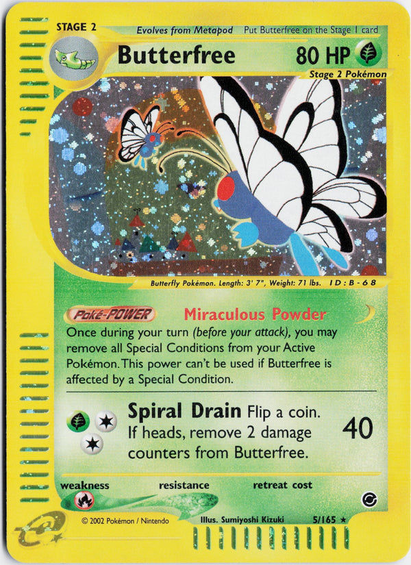 Carta Pokémon Butterfree · Expedition Base Set #5/165 (LP) — pieza única en Moon's Collectibles México