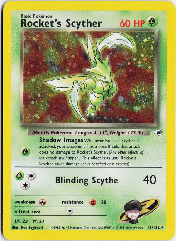 Carta Pokémon Rocket's Scyther · Gym Heroes #13/132 (MP) — pieza única en Moon's Collectibles México