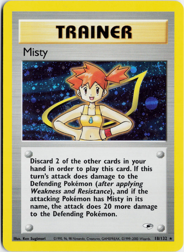 Carta Pokémon Misty · Gym Heroes #18/132 (LP) — pieza única en Moon's Collectibles México