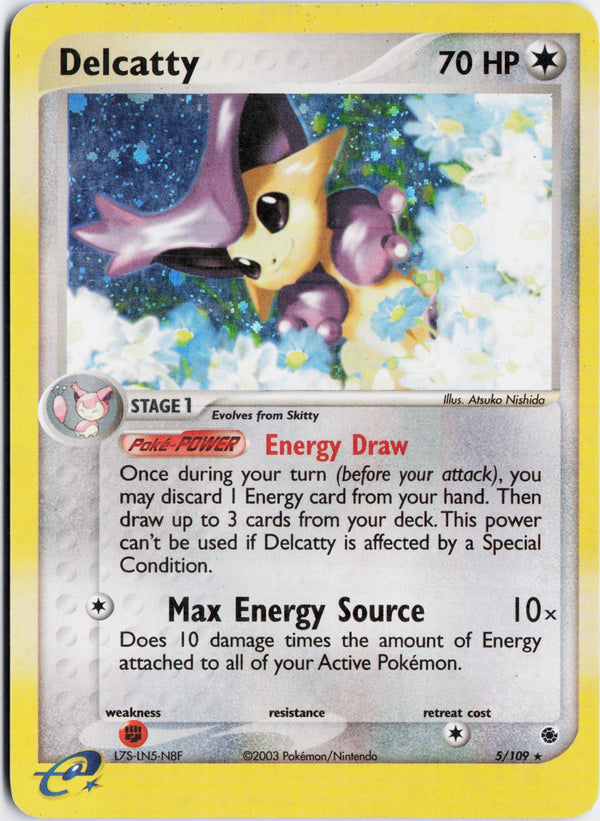 Carta Pokémon Delcatty · Ruby & Sapphire #5/109 (HP) — pieza única en Moon's Collectibles México