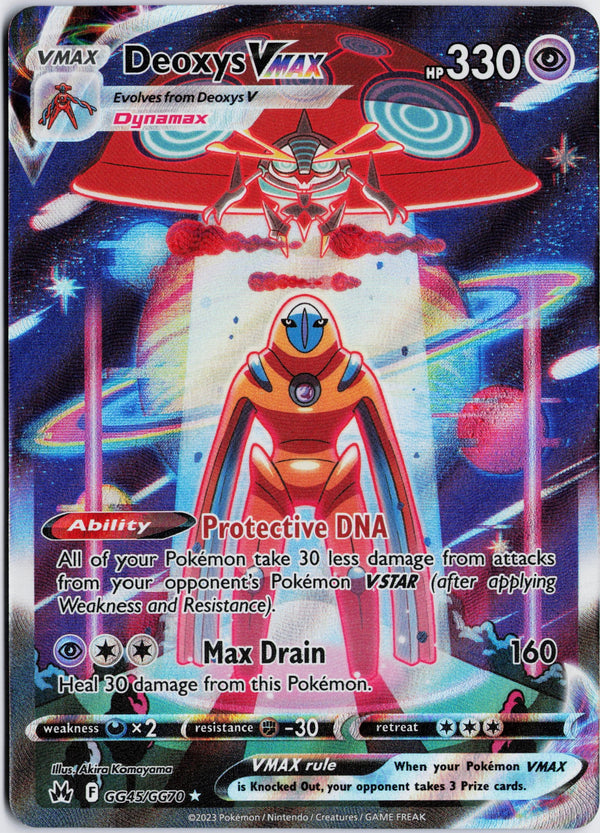 Carta Pokémon Deoxys VMAX · Crown Zenith Galarian Gallery #GG45/GG70 (NM) — pieza única en Moon's Collectibles México