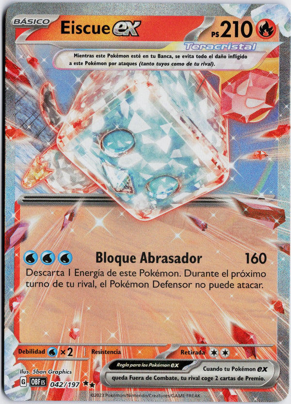 Carta Pokémon Eiscue ex · Obsidian Flames #042/197 (NM) — pieza única en Moon's Collectibles México