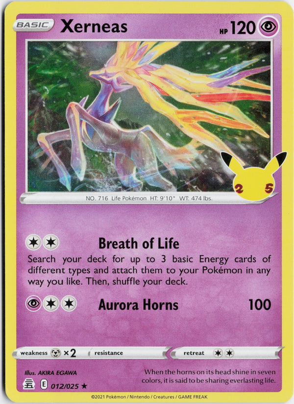 Carta Pokémon Xerneas · Celebrations #12 (NM) — pieza única en Moon's Collectibles México