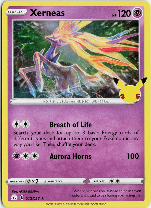 Carta Pokémon Xerneas · Celebrations #12 (NM) — pieza única en Moon's Collectibles México