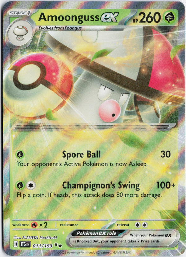 Carta Pokémon Amoonguss ex · Journey Together #011/159 (NM) — pieza única en Moon's Collectibles México