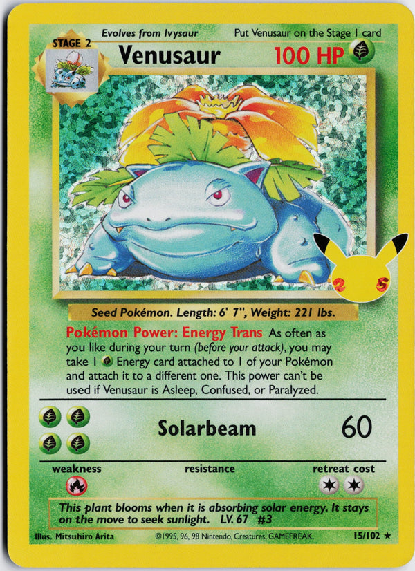 Carta Pokémon Venusaur · Celebrations: Classic Collection #15 (NM) — pieza única en Moon's Collectibles México