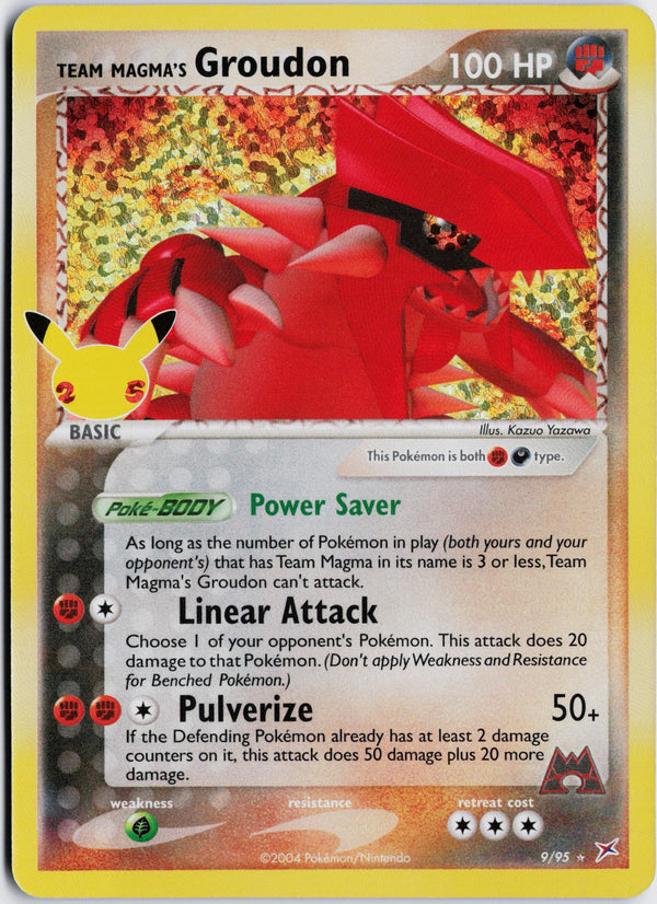 Carta Pokémon Team Magma's Groudon · Celebrations: Classic Collection #9 (NM) — pieza única en Moon's Collectibles México