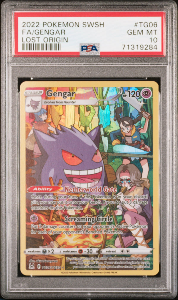 Carta Pokémon Gengar · Lost Origin Trainer Gallery #TG06/TG30 (PSA 10) — pieza única en Moon's Collectibles México