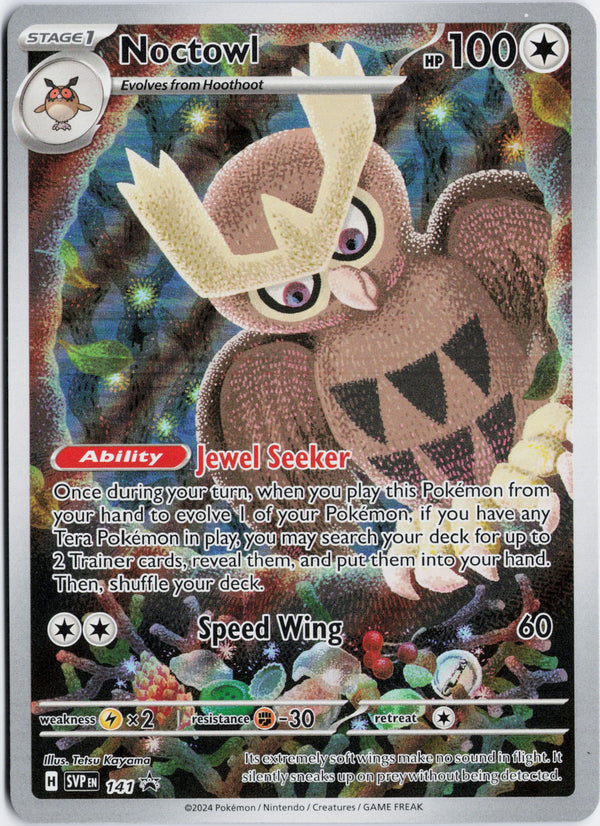 Carta Pokémon Noctowl · Scarlet & Violet Black Star Promos #141 (NM) — pieza única en Moon's Collectibles México